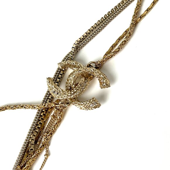 Authentic CHANEL Gold Multi Strand Strass 2017 Long Necklace - Picture 5 of 9